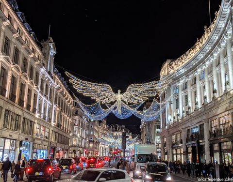 Luzes de Natal na Regent Street, em Londres.