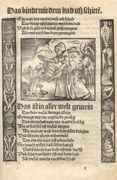 Captura de parte da obra Narrenbeschwörung, de Thomas Murner, 1512. Esta obra e sua reprodução são de domínio público na Alemanha e em outros países. Fonte: Wikimedia Commons.